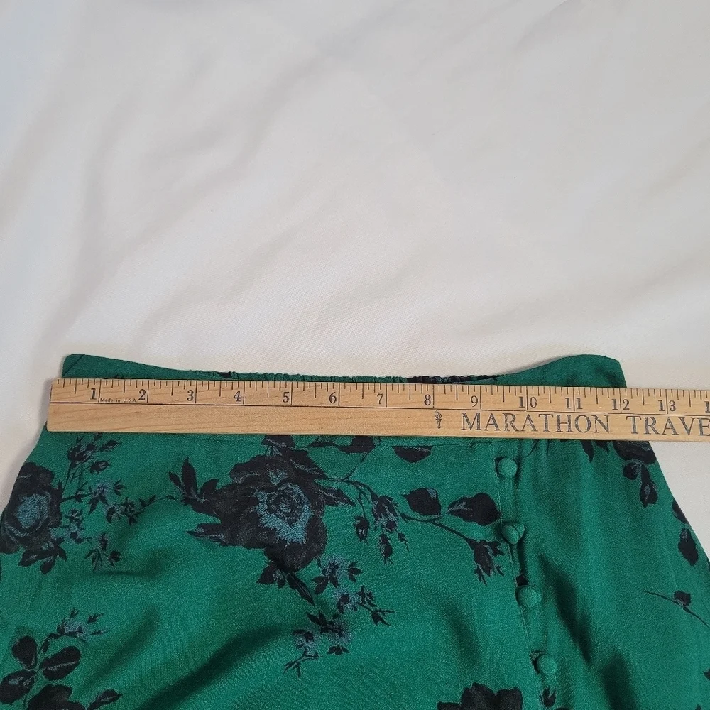 Band of the Free Etta Emerald Black Floral Midi Skirt Women's Size XS NWT
